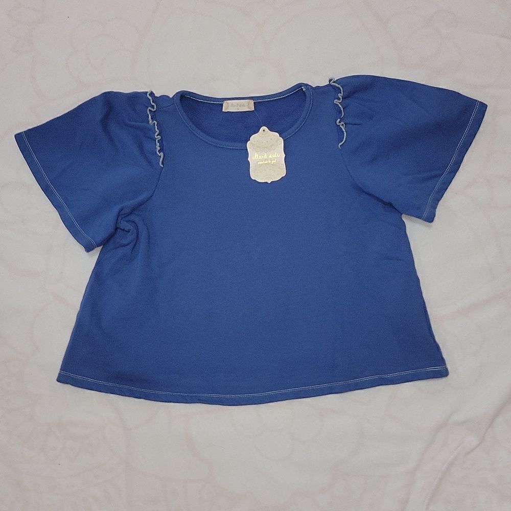 Nwt Altar’d State Shortie Cobalt Blue Ruffle Sleeve Top Size Small S
